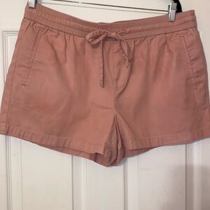 LOFT High Waist Drawstring Shorts in Dusty Rose